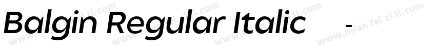 Balgin Regular Italic 语言英文字体转换